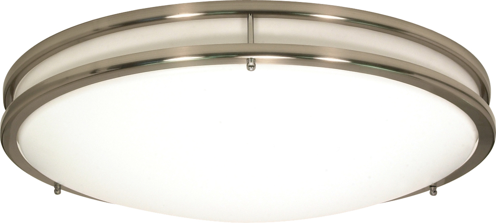 Glamour LED - 17&#34; - Flush with White Acrylic Lens - Brushed Nickel Finish