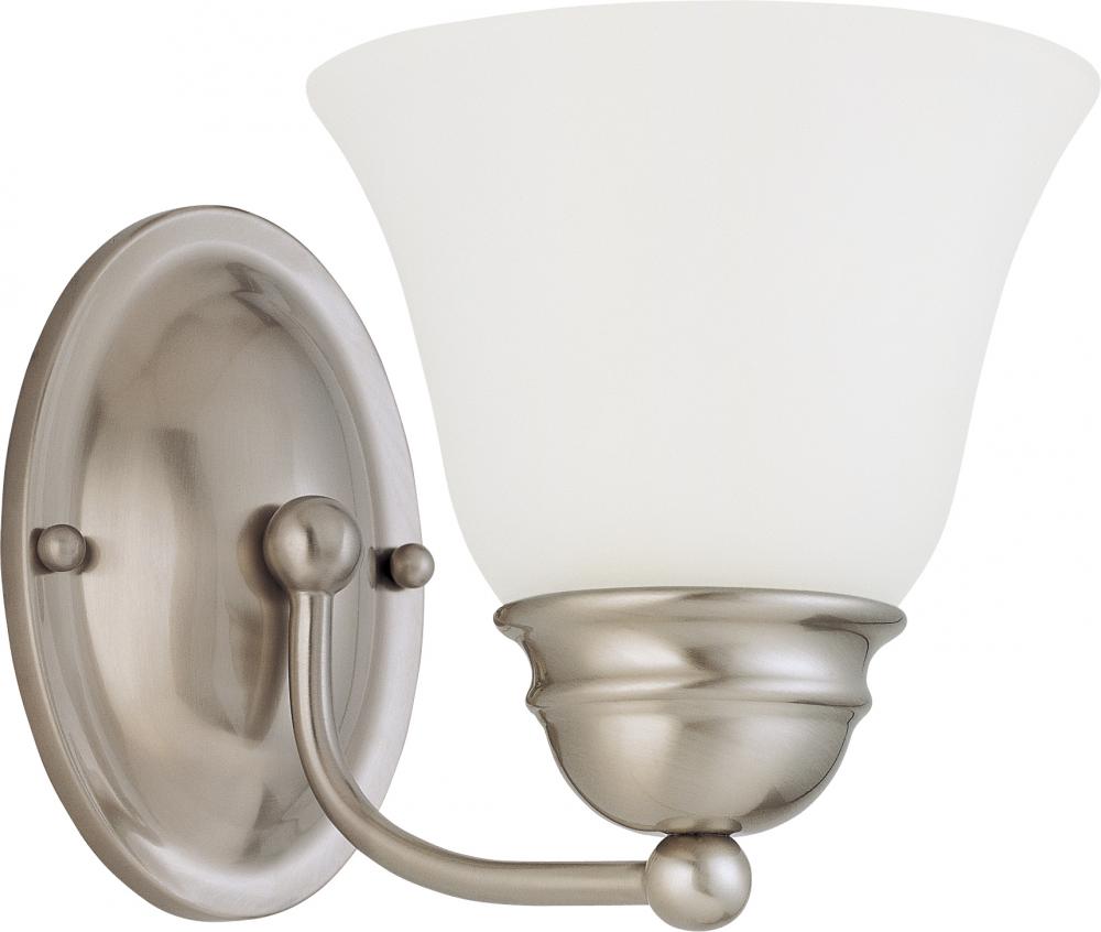 1 Light - Empire LED 7&#34; Vanity Wall Fixture - Brushed Nickel Finish - Frosted Glass - Lamp