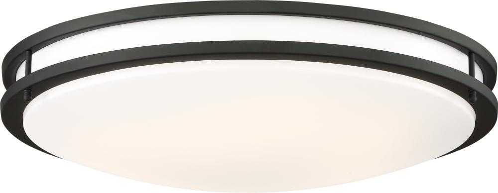 Glamour LED - 24&#34; - Flush with White Acrylic Lens - Black Finish