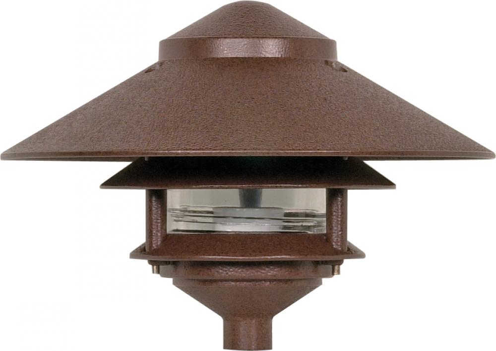 1 Light - 9&#34; Pathway Light - Two Louver - Large Hood - Old Bronze Finish