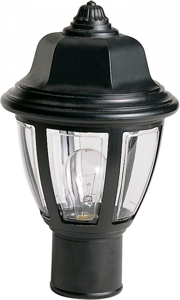 1 Light - 14&#34; - Post Lantern - Hex Dome Lantern w/Clear Acrylic Panels