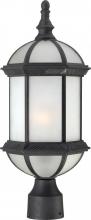 Nuvo 60/4996 - 1-Light 19" Outdoor Post Lantern in Textured Black Finish with Frosted Glass and (1) 18W GU24