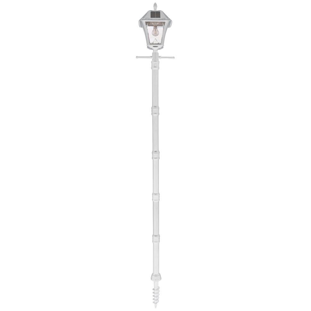 Baytown II Bulb Solar Lamp Post with GS Light Bulb and EZ-Anchor Base - White