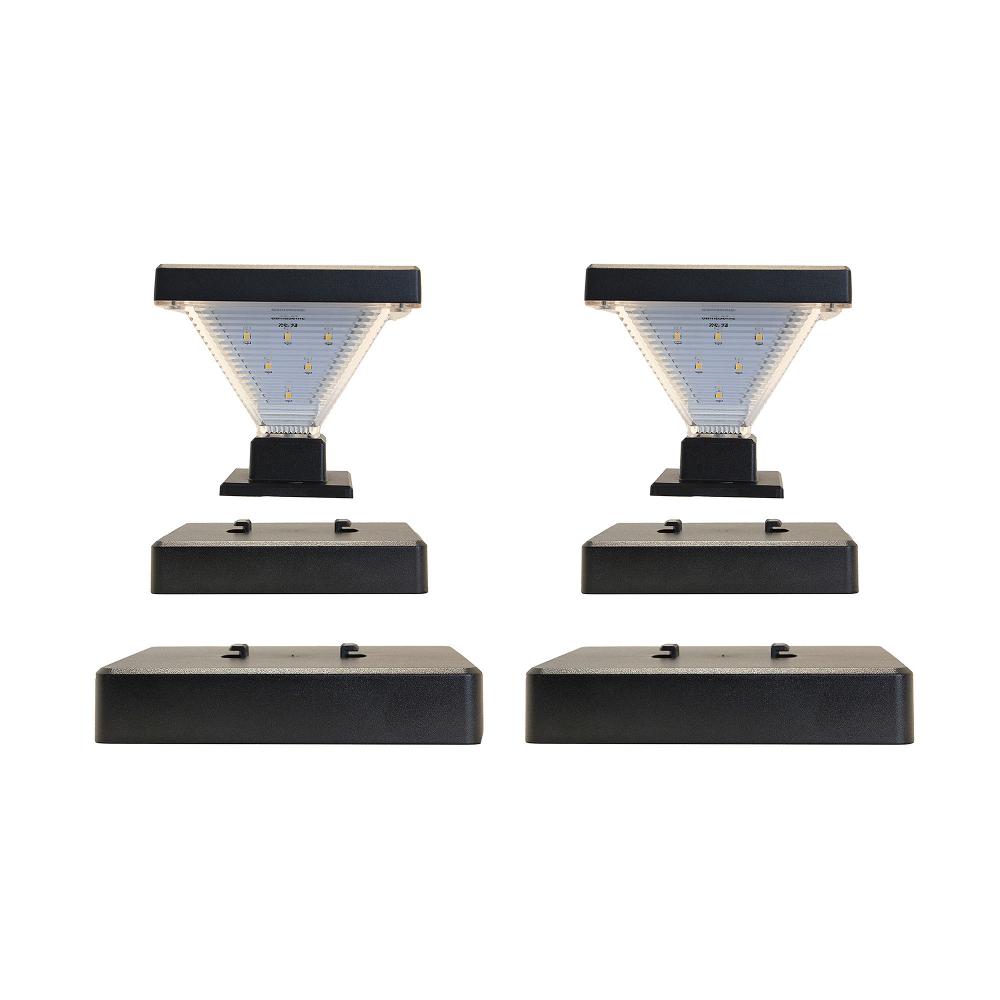 Luxor Solar Post Cap Light – Black 2 PK