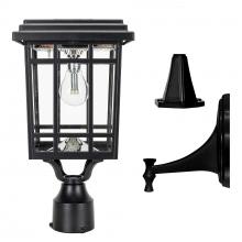 Gama Sonic 115B50033 - Grand Prairie Bulb Solar Light  Wall/Pier/3” Fitter Mounts  Black