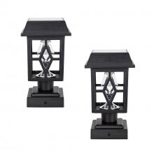 Gama Sonic 84BP250011 - Luna II Solar Post Cap/Pier Mount Light  Black 2 PK
