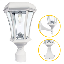 Gama Sonic 94B233 - Victorian Bulb Solar Light with GS Solar LED Light Bulb Wall Pier 3 Inch Fitter Mounts White Finish