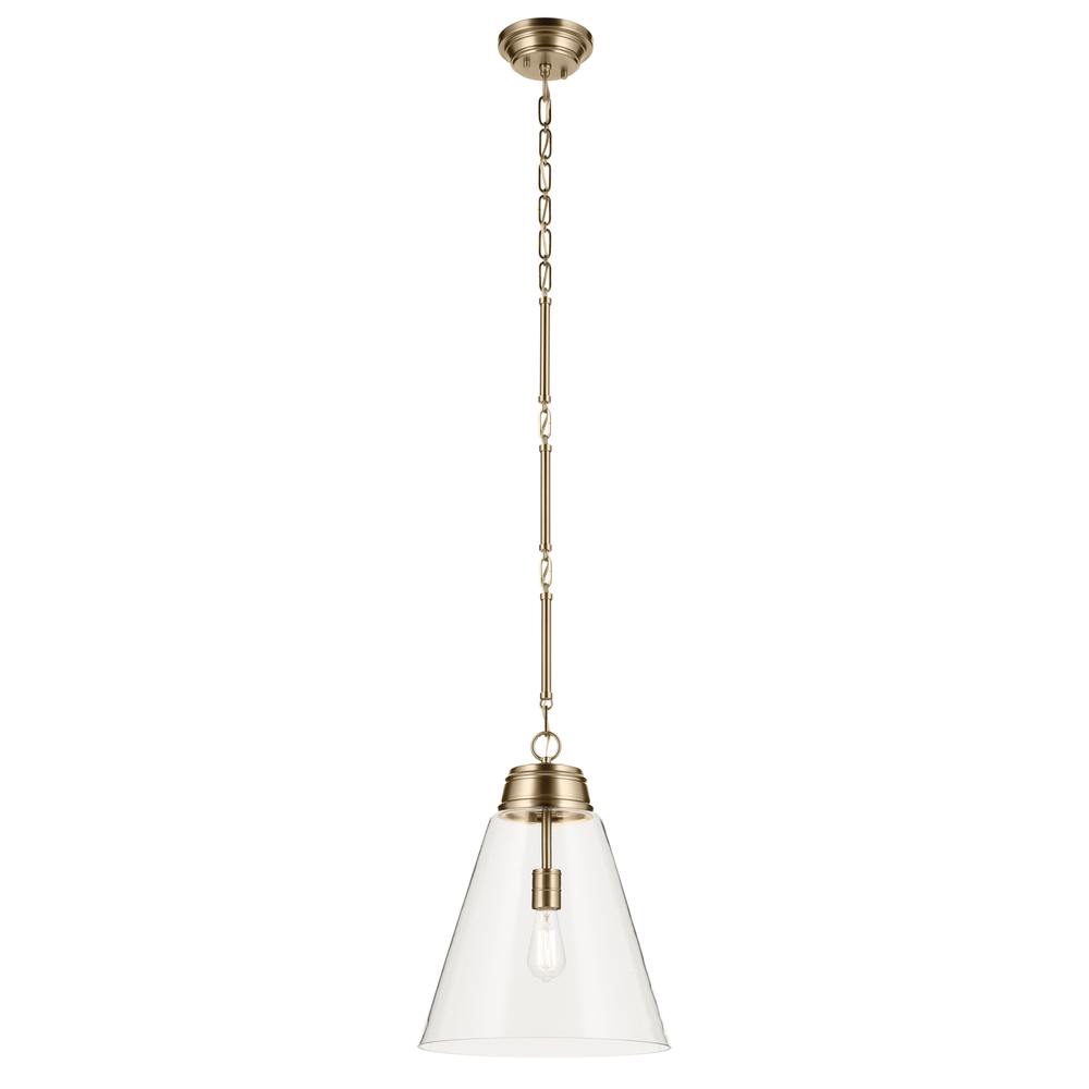 Marsailli 19.75&#34; 1-Light Large Pendant with Clear Glass in Champagne Bronze