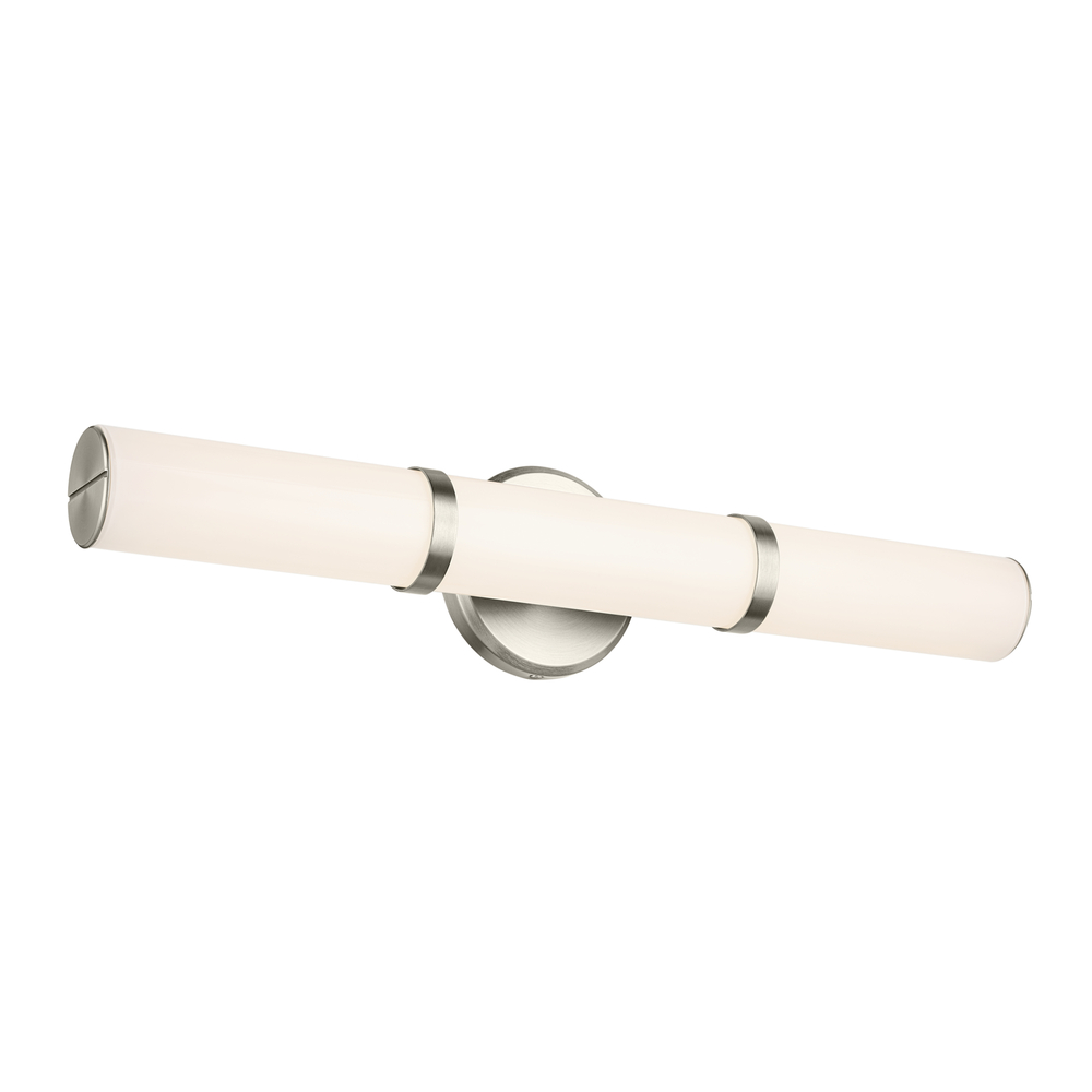 Rosh 24.25&#34; Bath Bar Medium LED with White Glass in Brushed Nickel