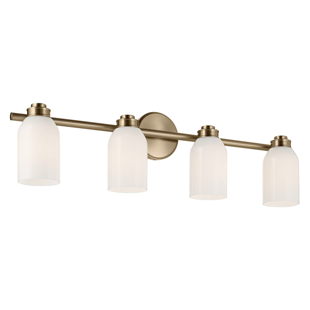 Shae 31&#34; 4-Light Vanity Light with White Opal Glass in Champagne Bronze