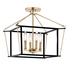 Kichler 52633CPZ - Eisley 14 Inch 4 Light Semi Flush Mount in Champagne Bronze and Black