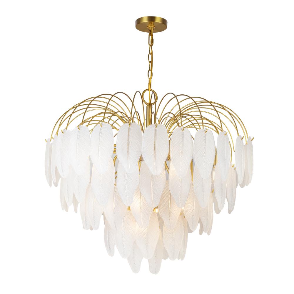 Alessia Collection 19-Light Chandelier Brushed Brass
