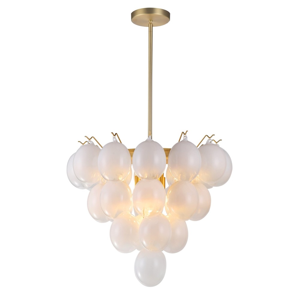 Globo Collection 5-Light Chandelier Iridescent and Brass