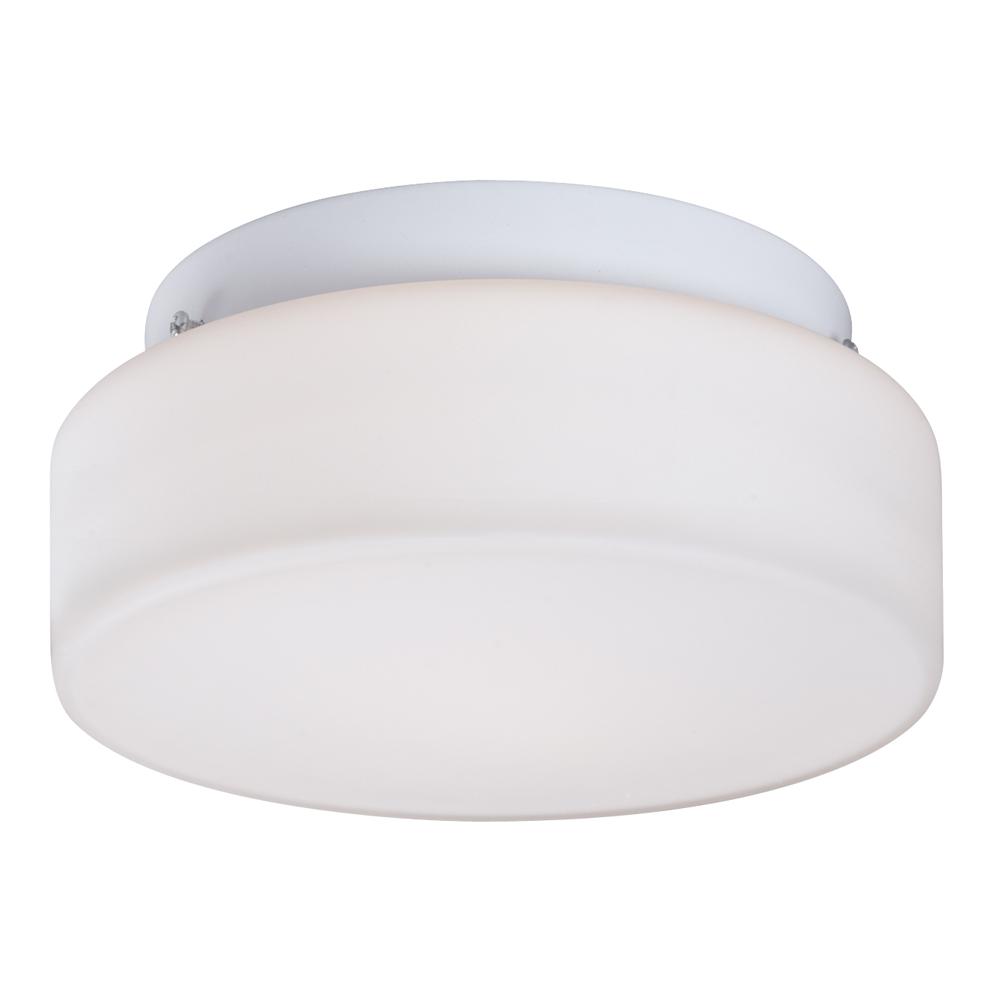 8&#34; Flush Mount - White with White Glass