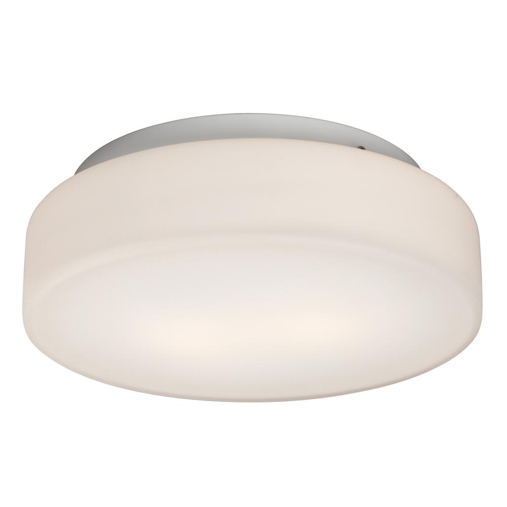 11-5/8&#34; Flush Mount - White with White Glass