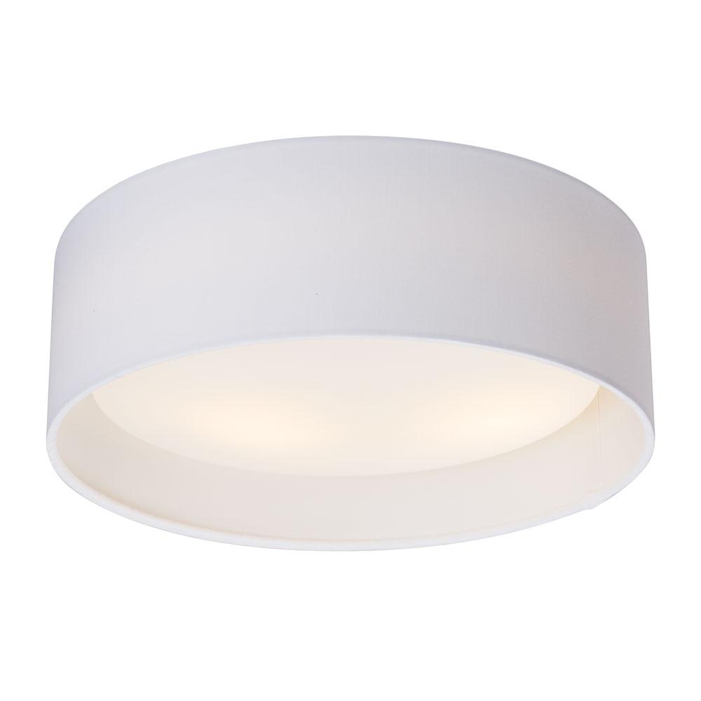13&#34; CEIL W/WHITE FABRICSHADE (2X15W LED A19)
