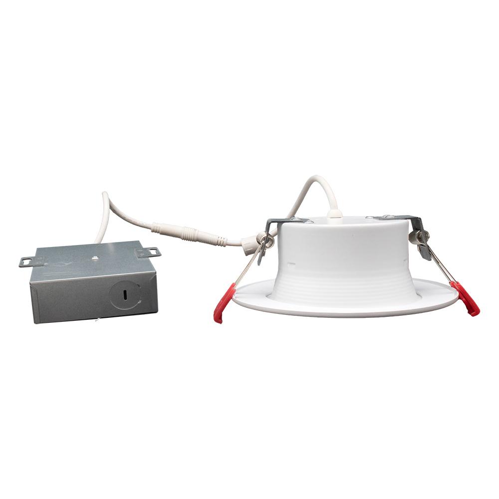 Dimmabel 120V 4&#34; LED 9W White Round 5CCT FT6 Wire IC Rated, Air Tight