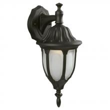 Galaxy Lighting 301130BK/FR - Outdoor Cast Alum. Lantern - Black w/ Frosted Glass