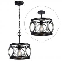 Galaxy Lighting 924694SLV/BK - Mini-Pendant/SEMI-FLUSH SLV/BK