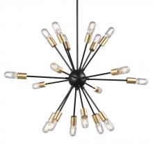 Galaxy Lighting 924725BK/GD - 18-L Pendant BK/GD w/6", 12" & 18" Ext. Rods