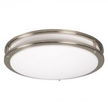 Galaxy Lighting 951054BN 218EB - Flush Mount Ceiling Light - in Brushed Nickel finish with White Acrylic Lens (120V MPF, Electronic B