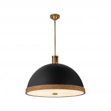 Alora Lighting PD331024MBVB - Doral 24-in Matte Black/Vintage Brass 3 Lights Pendant