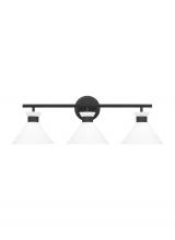 Visual Comfort & Co. Studio Collection DJV1013MBK - Belcarra Modern 3-Light Bath Vanity Wall Sconce in Midnight Black Finish