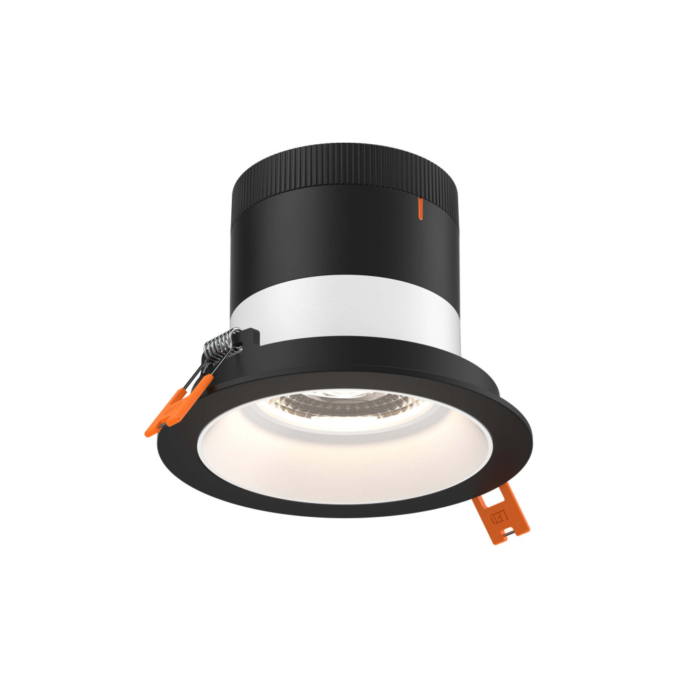 4in Modular Downlight, 5CCT, 60 degree Beam Angle, Regressed, White, Black Trim