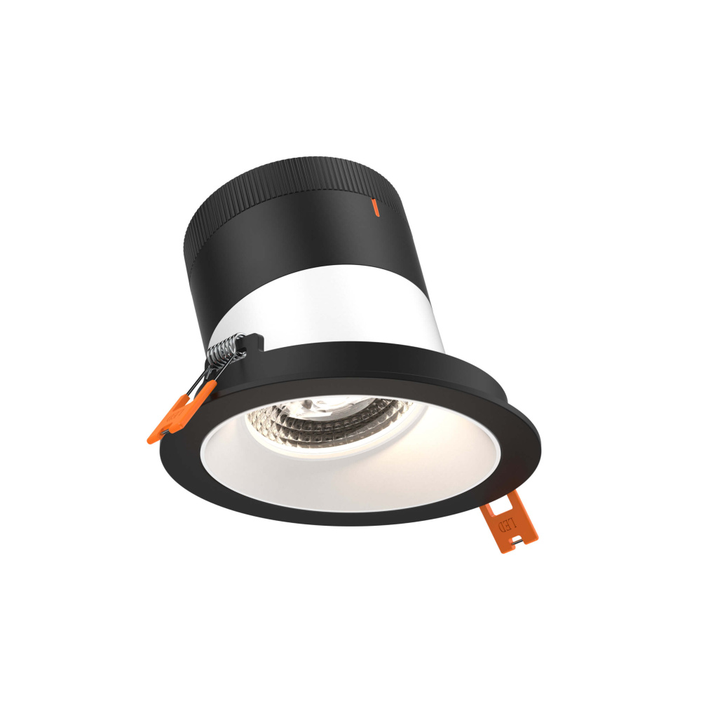 4in Modular Downlight, 5CCT, 60 degree Beam Angle, Slope Ceiling, White, Black Trim
