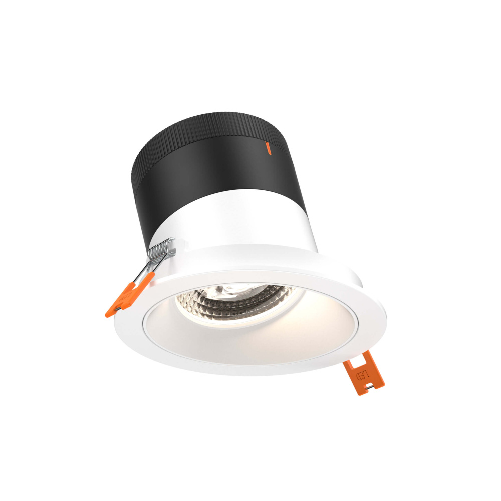 4in Modular Downlight, 5CCT, 20 degree Beam Angle, Slope Ceiling, White, White Trim