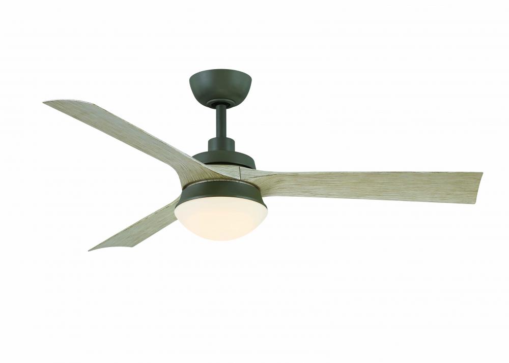 Barlow 52 inch Indoor/Outdoor Ceiling Fan with Light Oak Blades and LED Light Kit - Antique Graphite