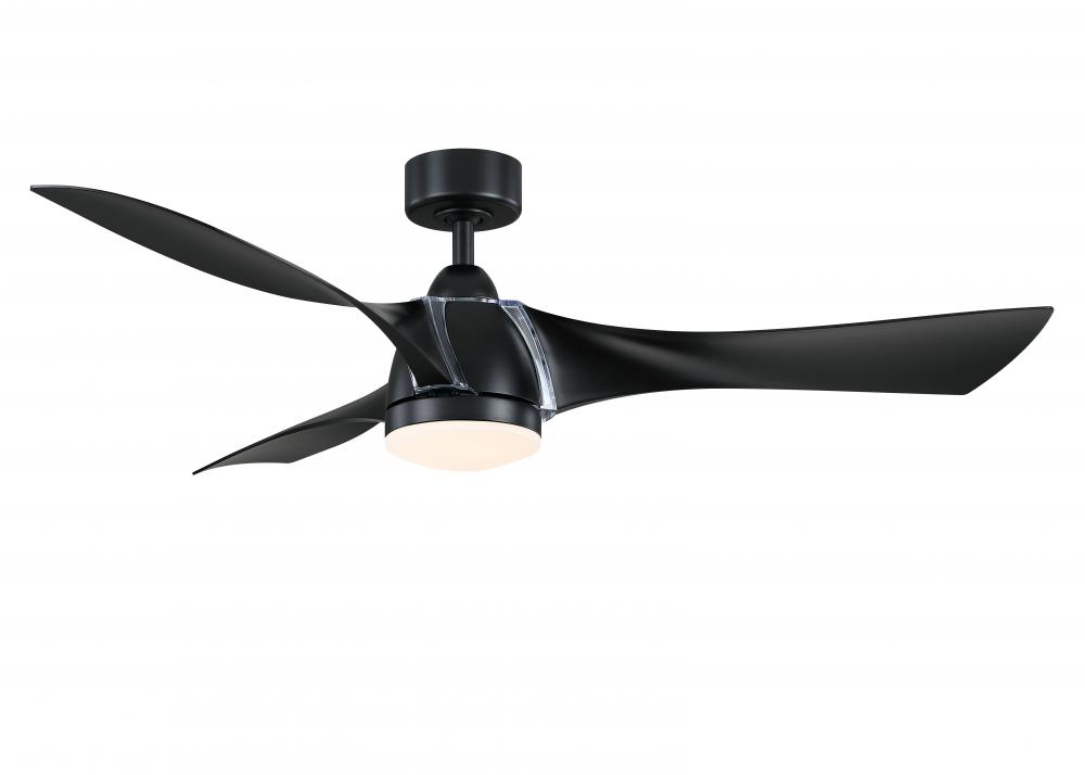 Klear 56 inch Indoor/Outdoor Ceiling Fan with LED CCT Select Light Kit - Black