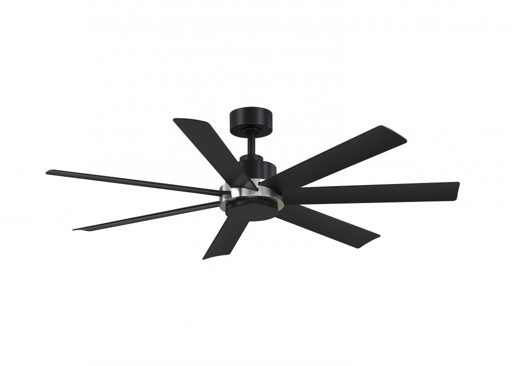 Pendry 56 inch Indoor/Outdoor Ceiling Fan - Black with Brushed Nickel Accent