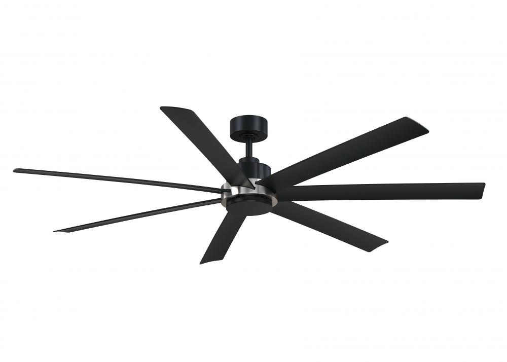 Pendry 72 inch Indoor/Outdoor Ceiling Fan - Black with Brushed Nickel Accent