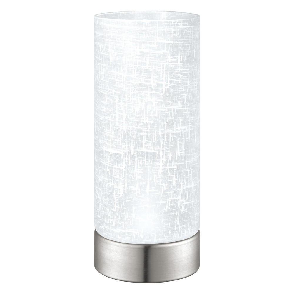 1 LT Table Lamp w/ Matte Nickel Finish & Cream Linen Shade