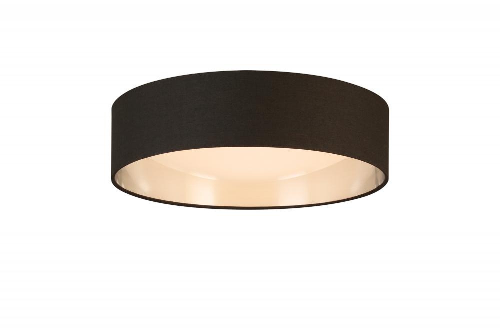 Integrated LED 16&#34; Ceiling Light w/ Black & Brushed Nickel Fabric Shade w/ White Acrylic Diffuse