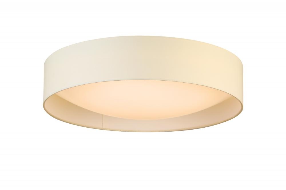 Integrated LED 20&#34; Ceiling Light w/ White Fabric Shade & White Acrylic Diffuser