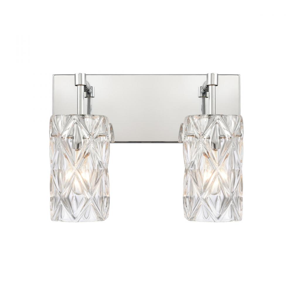 Forma de Crystal 14&#39;&#39; Wide 2-Light Vanity Light - Polished Chrome