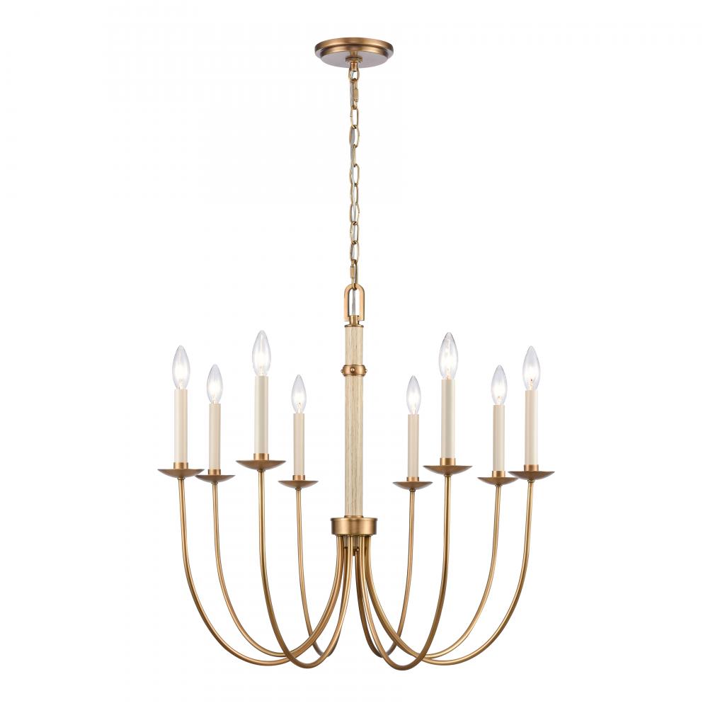 Neville 28&#39;&#39; Wide 8-Light Chandelier - Natural Brass
