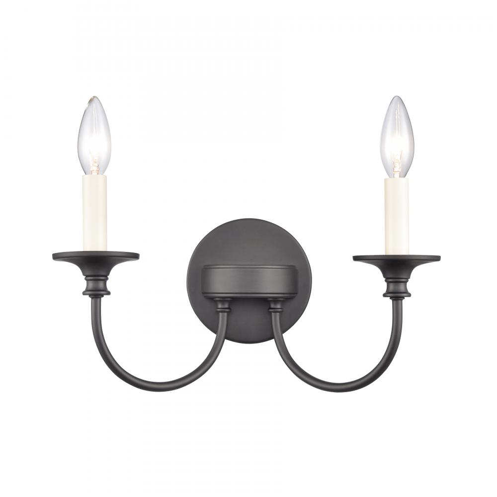 Cecil 14&#39;&#39; Wide 2-Light Vanity Light - Matte Black