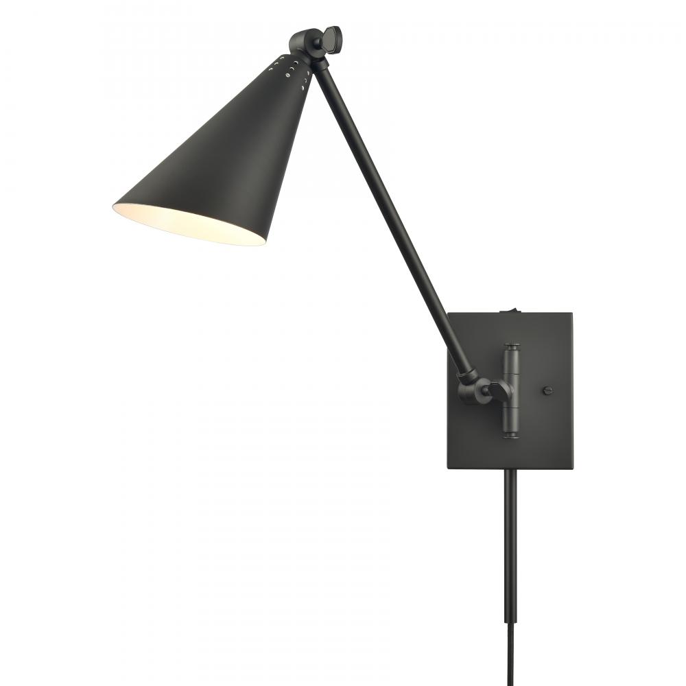 Whitmire 10.5&#39;&#39; High 1-Light Plug-In/Hardwire Sconce - Matte Black