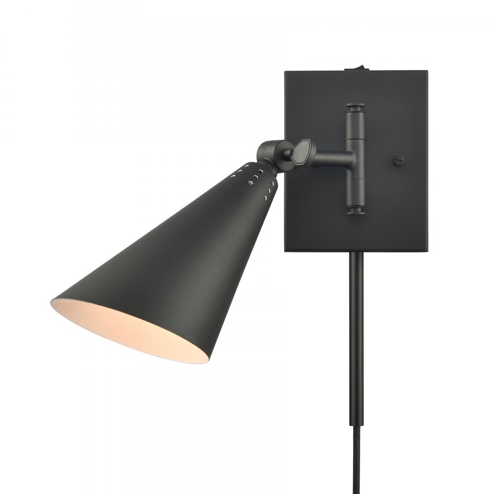 Whitmire 10.25&#39;&#39; High 1-Light Plug-In/Hardwire Sconce - Matte Black