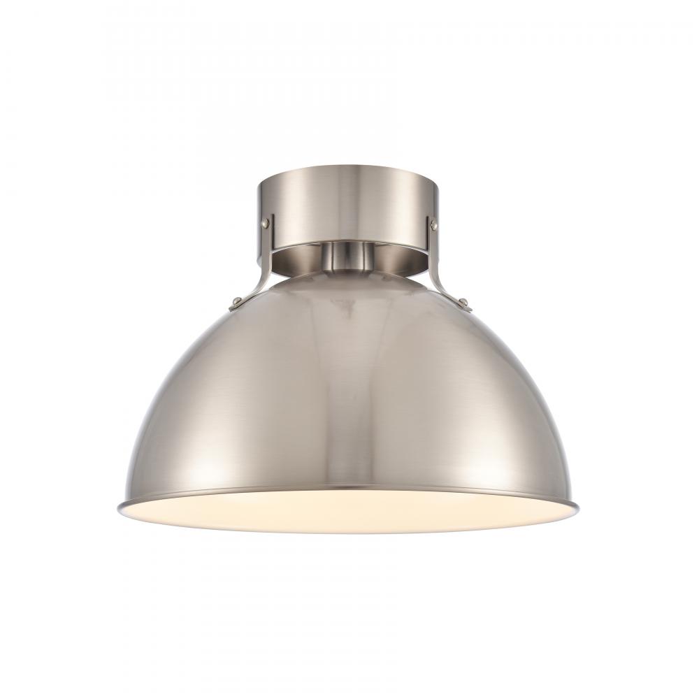 Zayne 12&#39;&#39; Wide 1-Light Semi Flush - Brushed Nickel