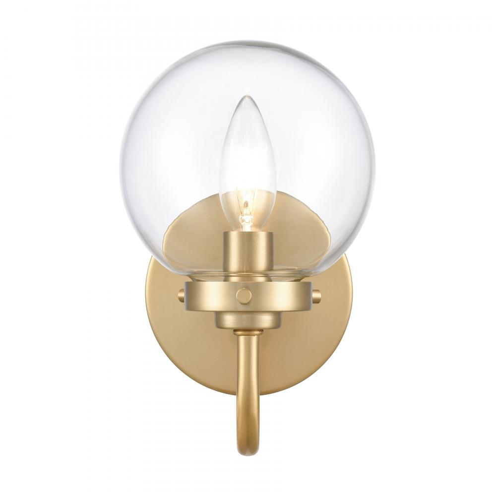 Fairbanks 8.5&#39;&#39; High 1-Light Sconce - Brushed Gold and Clear