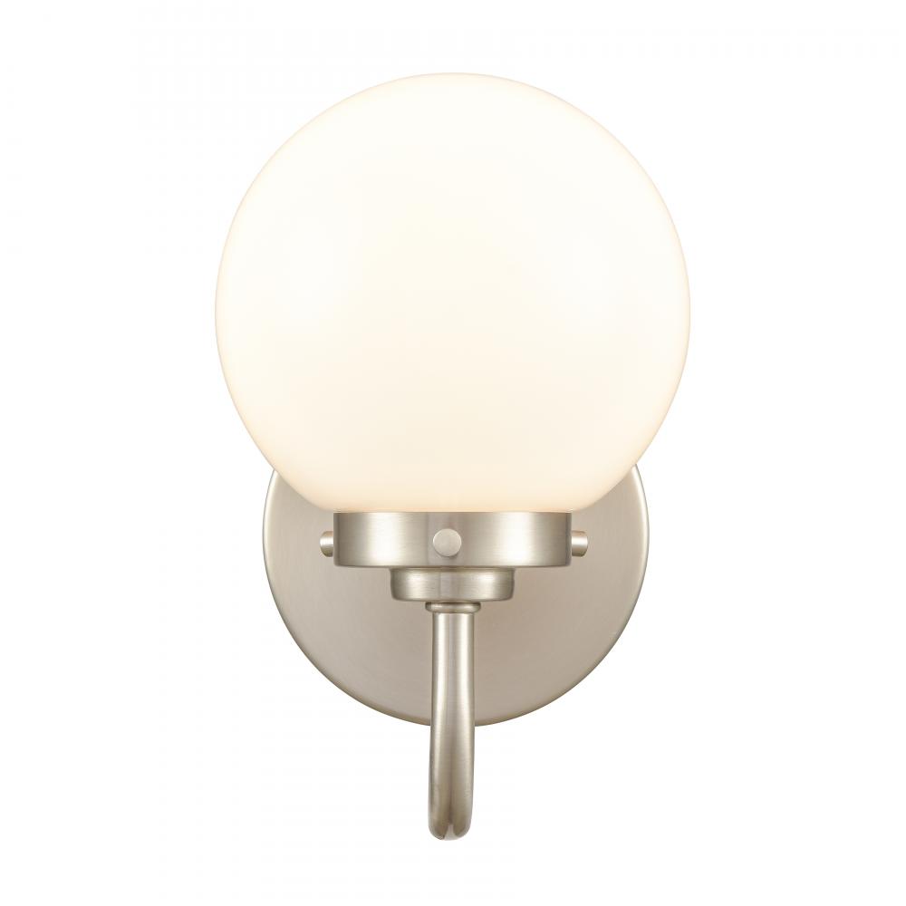 Fairbanks 8.5&#39;&#39; High 1-Light Sconce - Brushed Nickel and Opal