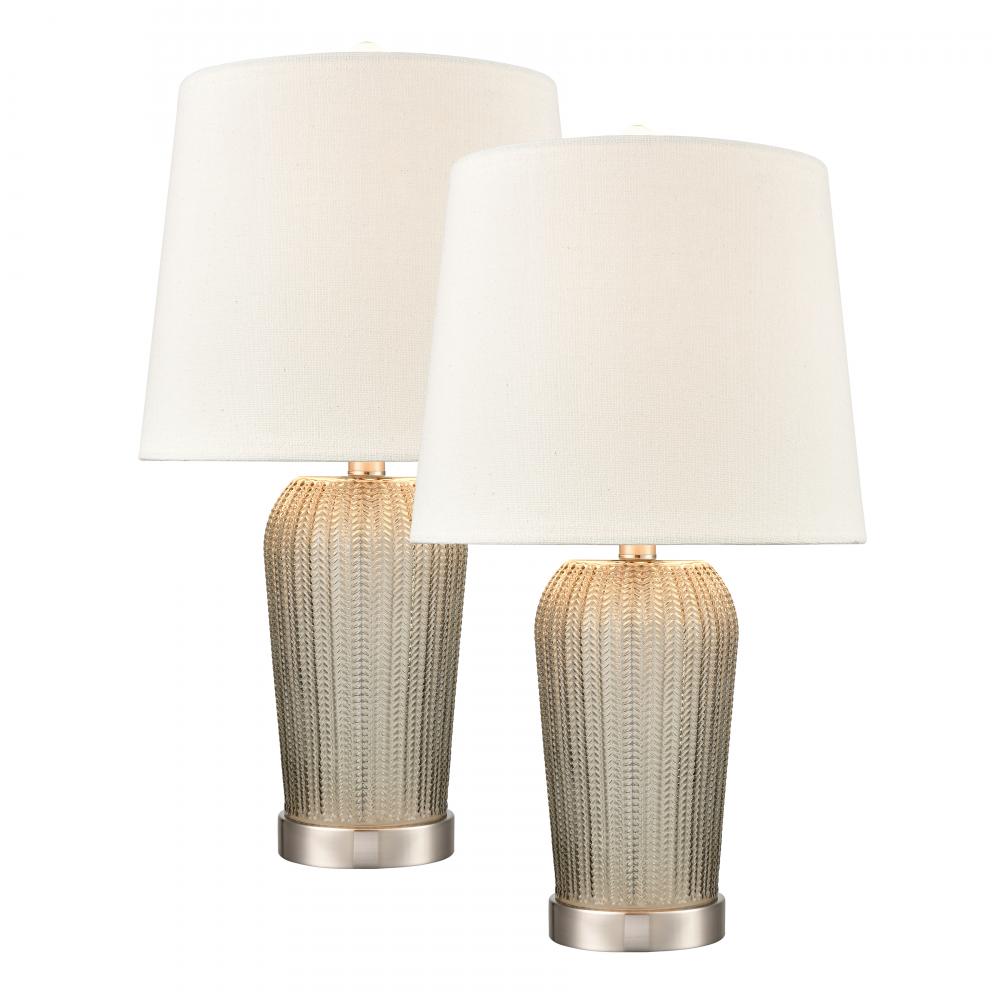 Prosper 21&#39;&#39; High 1-Light Table Lamp - Set of 2 Gray Smoke