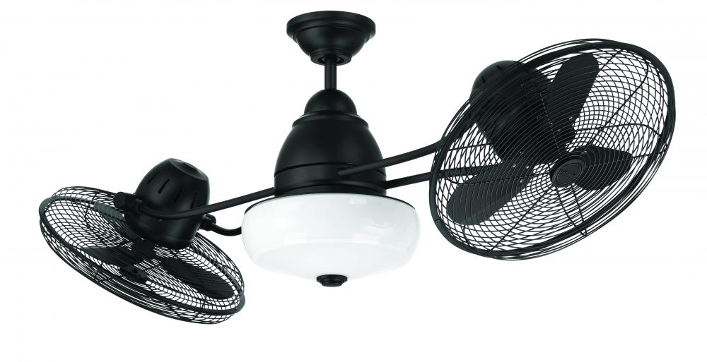 48&#34; Dual Head Ceiling Fan w/Blades & Light Kit, Damp Rated