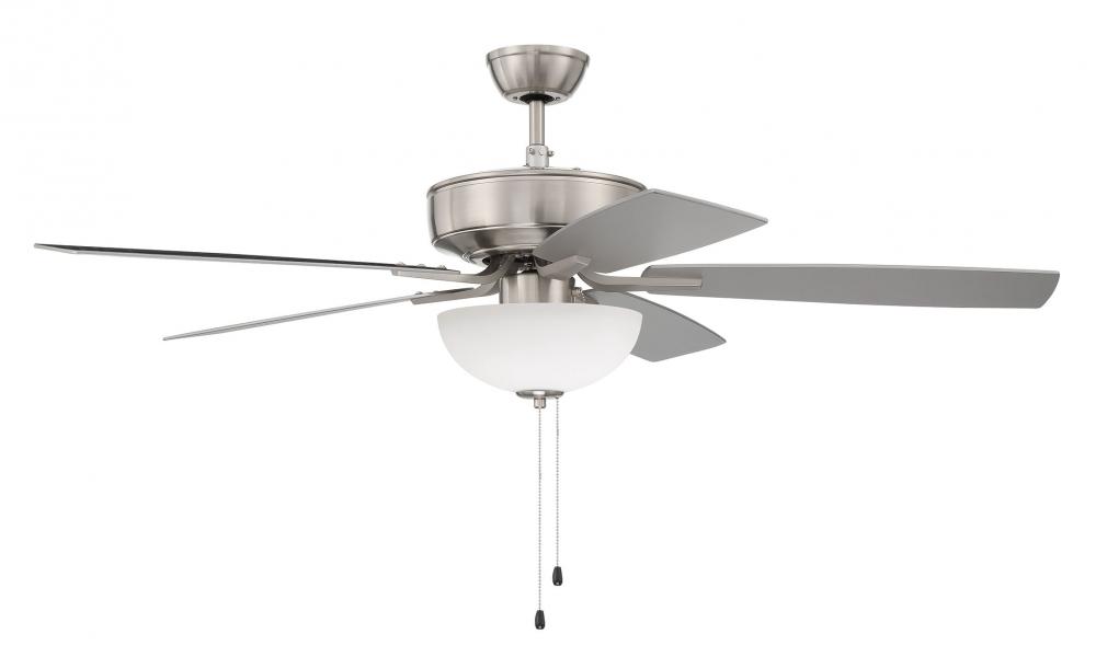 52&#34; Ceiling Fan w/Blades, White Frost Bowl LED