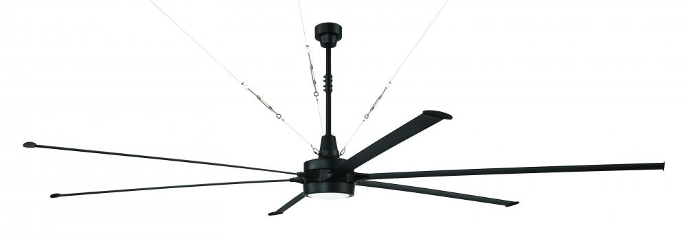 144&#34; Ceiling Fan w/Blades, LED Light Kit, Damp Rated, 12&#34; & 24&#34; Custom 1.25&#34;Dia Down