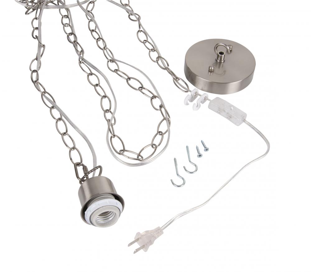 15&#39; Silver Cord w/Socket, Chain and Canopy Kit